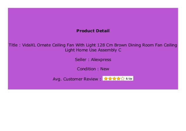 Hot Sale Vidaxl Ornate Ceiling Fan With Light 128 Cm Brown Dining Ro
