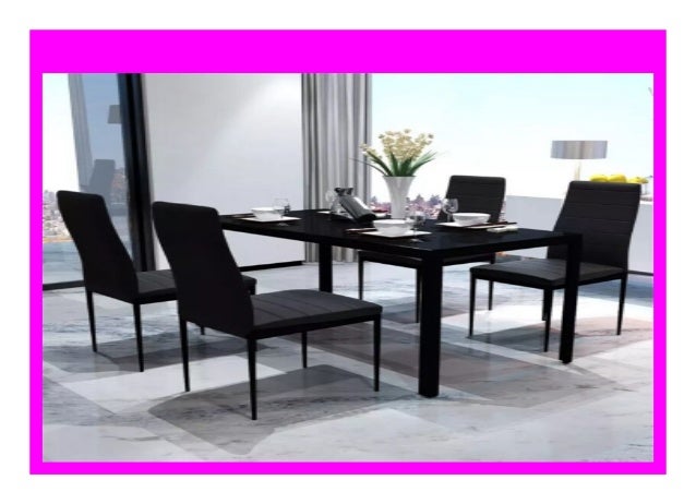 Best Price Vidaxl Black Five Piece Dining Table Set Elegant Design D