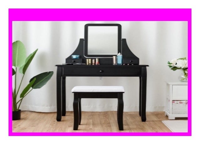New Square Mirrored Vanity Dressing Table Set With Mirror 3 Drawer S