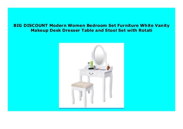 Hot Sale Modern Women Bedroom Set Furniture White Vanity Makeup Desk