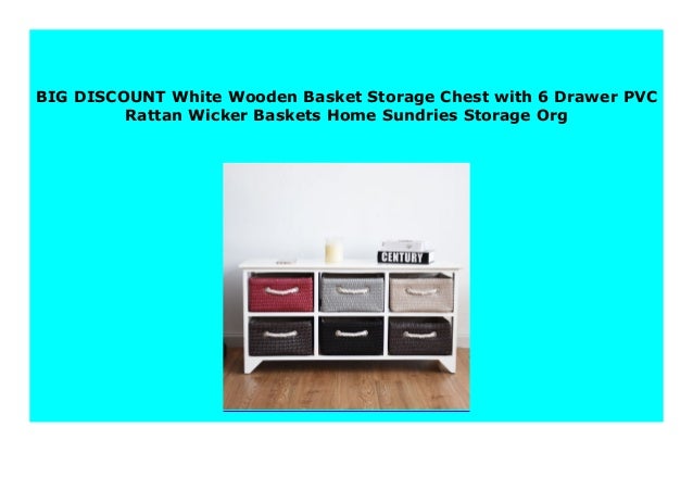Big Sale White Wooden Basket Storage Chest With 6 Drawer Pvc Rattan