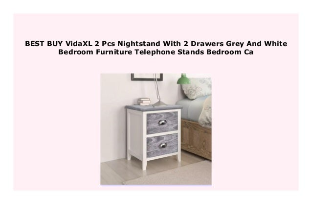 New Vidaxl 2 Pcs Nightstand With 2 Drawers Grey And White Bedroom Fu