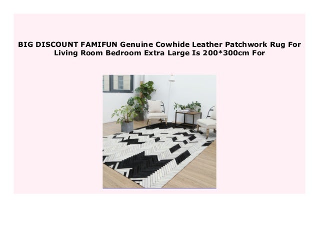 Sell Famifun Genuine Cowhide Leather Patchwork Rug For Living Room B