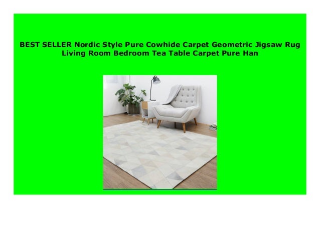 Discount Nordic Style Pure Cowhide Carpet Geometric Jigsaw Rug Livin
