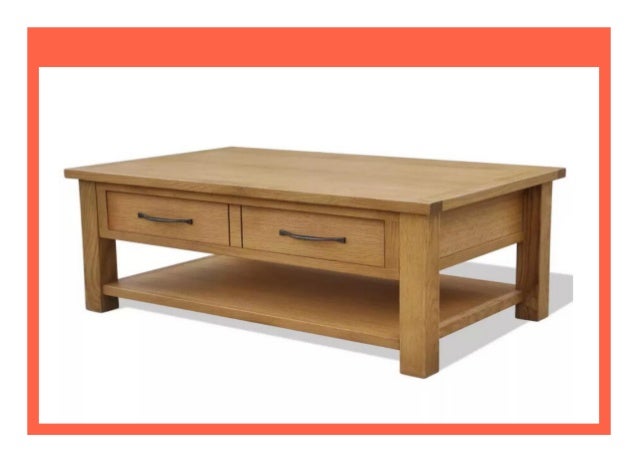 Big Discount Vidaxl Oak Coffee Table With Drawers Simple Living Room