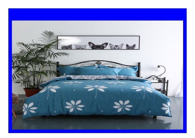 Hot Sale Light Blue White Beautiful Print Pattern Bedding Set Cartoo