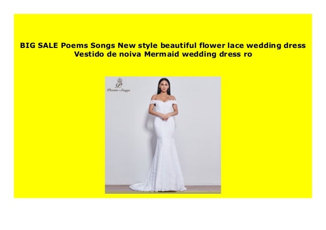 Hot Sale Poems Songs New Style Beautiful Flower Lace Wedding Dress V