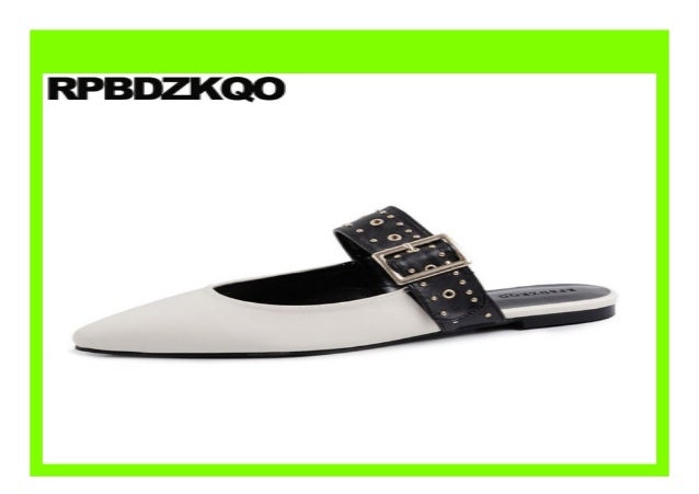 ladies white leather mules