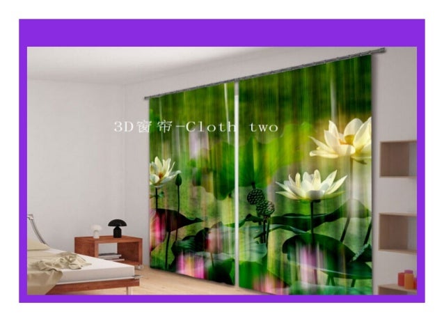 Big Sale Beautiful Lotus Decorative Luxury 3d Curtains Drapes For Li