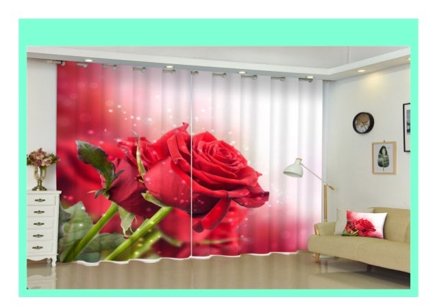 Big Sale Beautiful Rose Decorative Luxury 3d Curtains Drapes For Liv