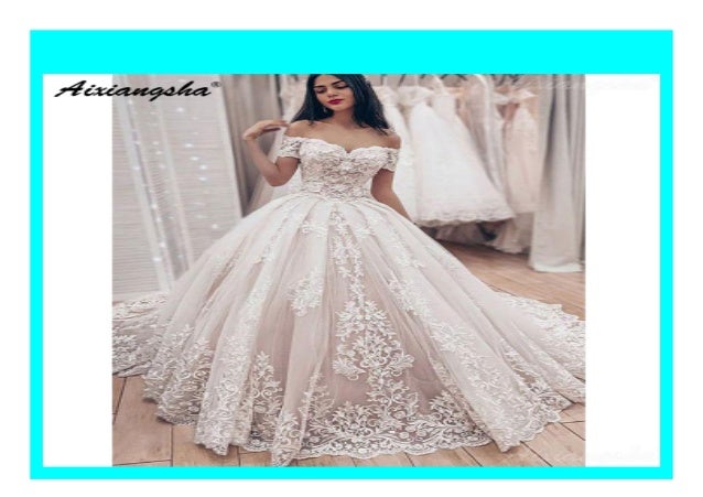 New Beautiful Off The Shoulder Wedding Dresses 2019 Ball Gown Lace I