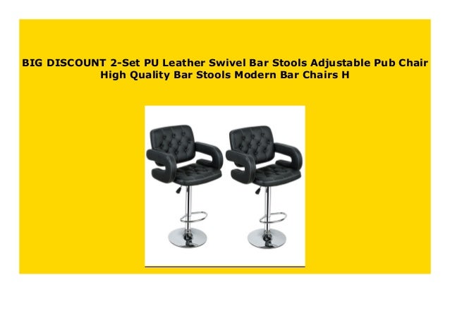 New 2 Set Pu Leather Swivel Bar Stools Adjustable Pub Chair High Qua