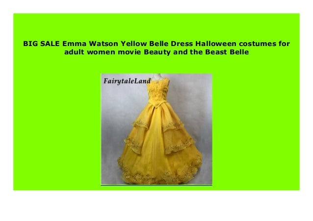 Sell Emma Watson Yellow Belle Dress Halloween Costumes For Adult Wom
