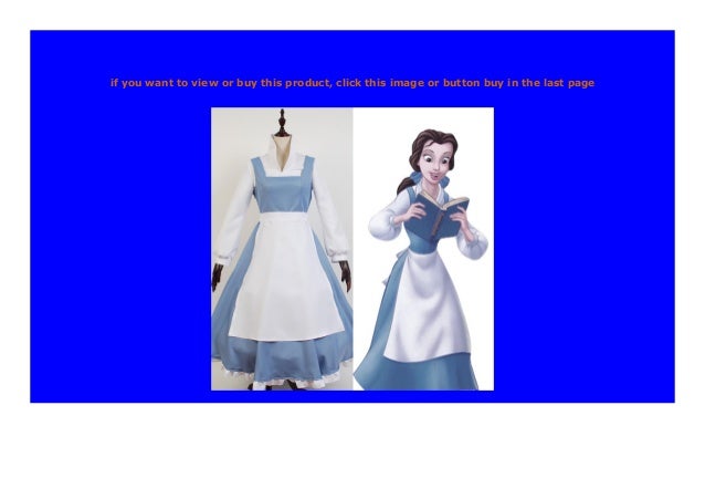 New Movie Beauty And The Beast Princess Belle Blue Maid Apron Dress
