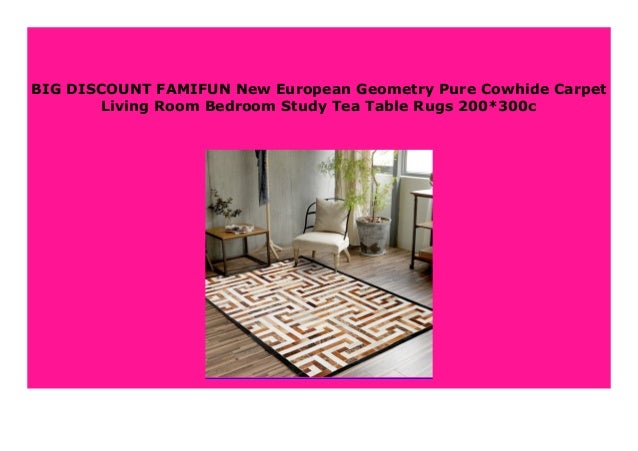 Best Price Famifun New European Geometry Pure Cowhide Carpet Living