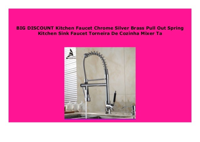 New Kitchen Faucet Chrome Silver Brass Pull Out Spring Kitchen Sink