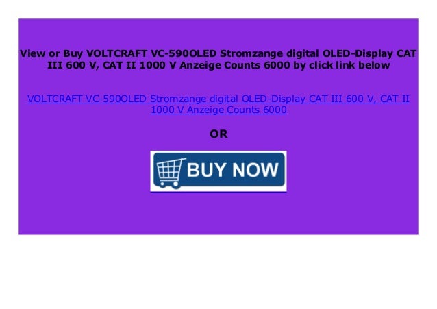 CAT II 1000 VOLTCRAFT VC-590OLED Stromzange  digital OLED-Display CAT III 600 V