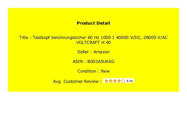 Discount Tastkopf Ber Hrungssicher 60 Hz 1000 1 V Dc V A