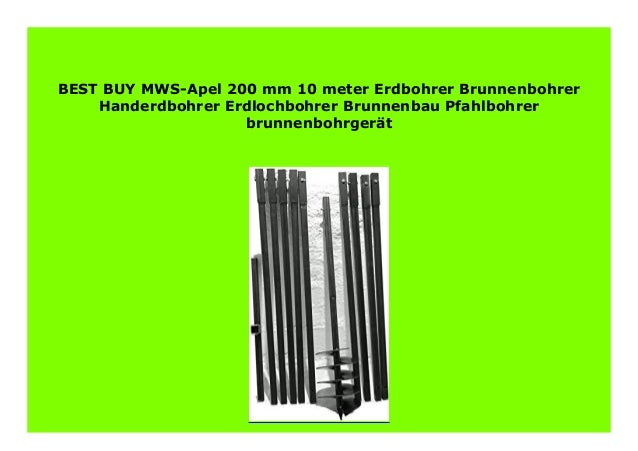 Erdbohrer Erdlochbohrer Brunnenbohrer Brunnenbohrgerät Handerdbohrer 200 mm