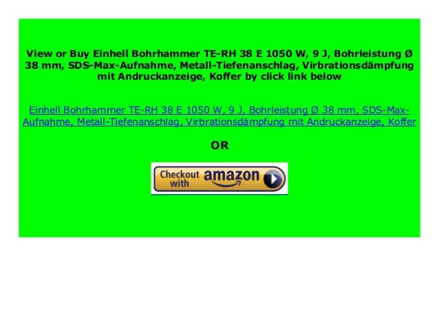 Best Price Einhell Bohrhammer Te Rh 38 E 1050 W 9 J Bohrleistung