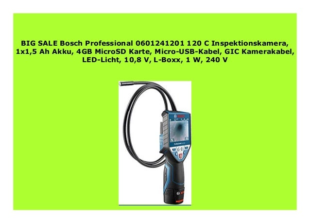 Big Sale Bosch Professional 0601241201 120 C Inspektionskamera 1x1 5