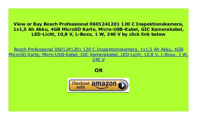 Big Sale Bosch Professional 0601241201 120 C Inspektionskamera 1x1 5