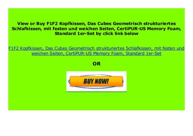 1er-Set CertiPUR-US Memory Foam F1F2 Kopfkissen Das Cubes Geometrisch strukturiertes Schlafkissen mit festen und weichen Seiten Standard