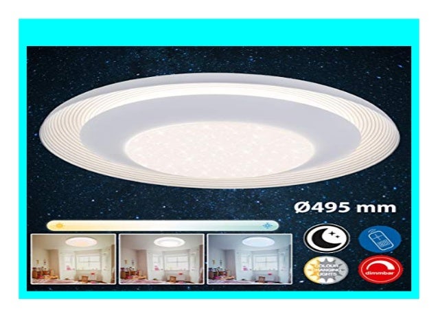LED Decken Lampe Silber Fernbedienung dimmbar Leuchte Nachtlicht Beleuchtung
