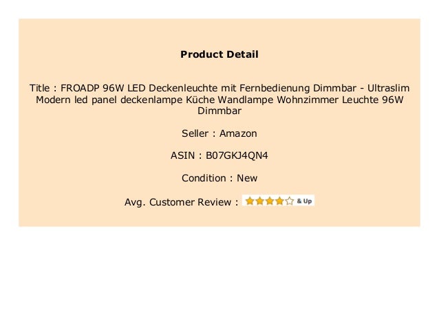 Big Sale Froadp 96w Led Deckenleuchte Mit Fernbedienung Dimmbar Ult