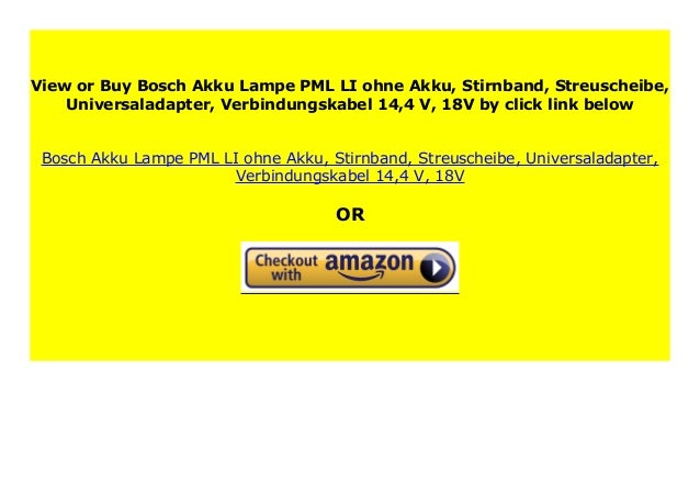 Best Buy Bosch Akku Lampe Pml Li Ohne Akku Stirnband Streuscheibe