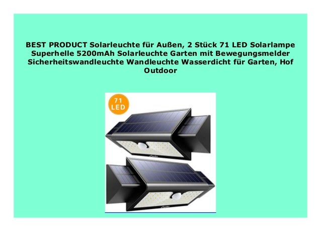 Big Discount Solarleuchte f r Au en, 2 St ck 71 LED Solarlampe Supe…