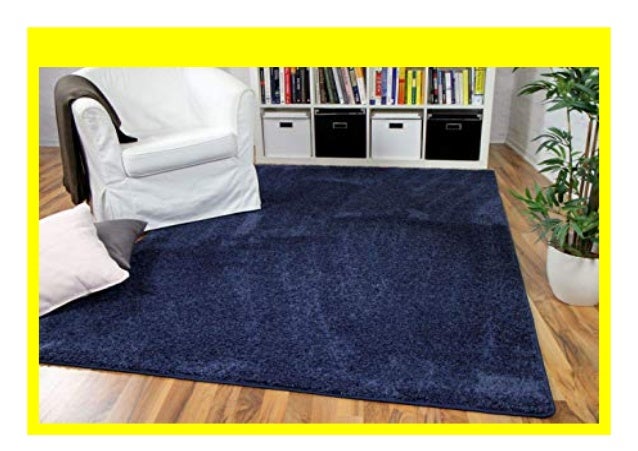 Big Discount Snapstyle Hochflor Velours Teppich Mona Dunkelblau In 24