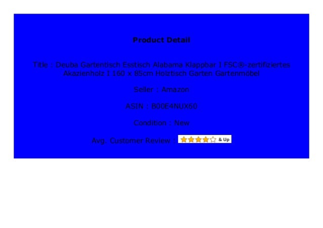 Hot Sale Deuba Gartentisch Esstisch Alabama Klappbar I Fsc