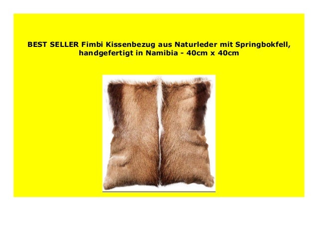 Discount Fimbi Kissenbezug Aus Naturleder Mit Springbokfell Handgefe