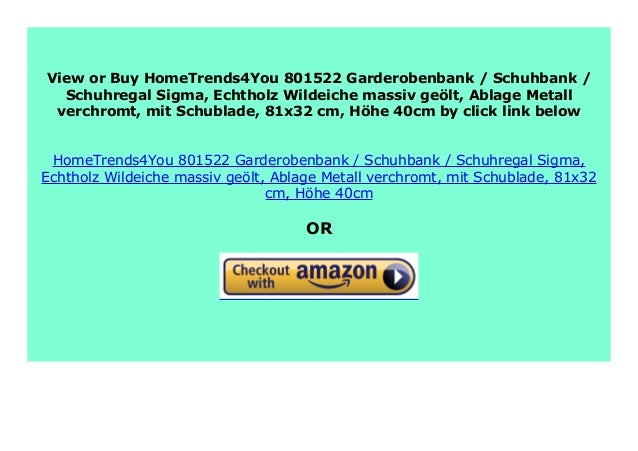 SELL HomeTrends4You 801522 Garderobenbank / Schuhbank / Schuhregal Si…