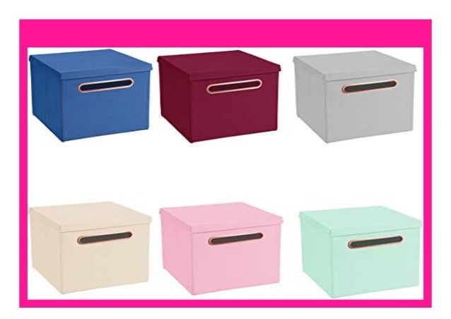 SELL 10er Set Rosa Faltbox 32,5 x 32,5 x 32,5 cm mit Rosegold Griff A…