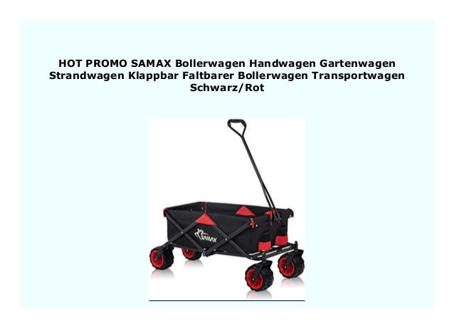 SAMAX Bollerwagen Handwagen Gartenwagen Strandwagen Klappbar Faltbarer Bollerwagen Transportwagen Schwarz//Rot