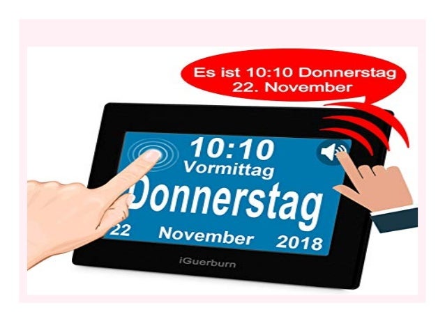 SELL iGuerburn Digitaler Sprechende Kalender Touchscreen Wecker Tag mit 