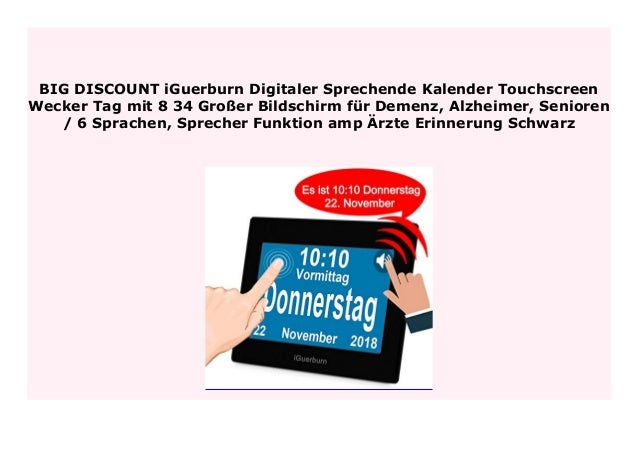 SELL iGuerburn Digitaler Sprechende Kalender Touchscreen Wecker Tag mit 