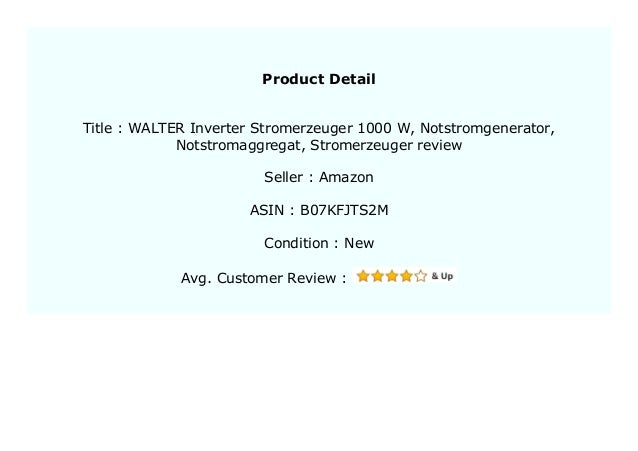 Best Buy Walter Inverter Stromerzeuger 1000 W Notstromgenerator Not