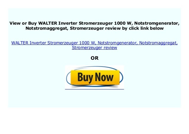 Best Buy Walter Inverter Stromerzeuger 1000 W Notstromgenerator Not