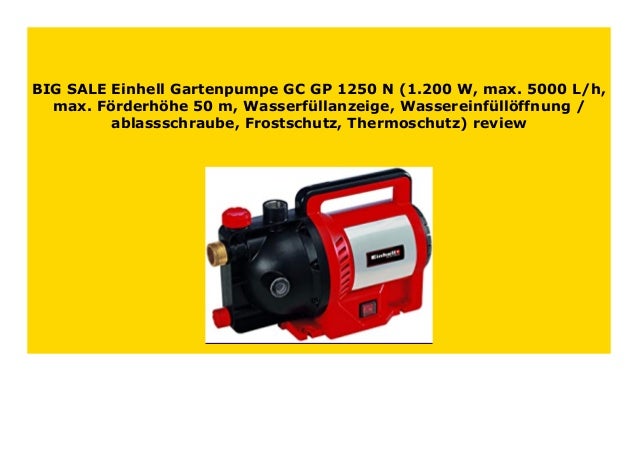 New Einhell Gartenpumpe Gc Gp 1250 N 1 0 W Max 5000 L H Max F