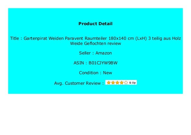 Best Price Gartenpirat Weiden Paravent Raumteiler 180x140 Cm Lxh 3