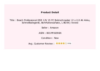 Best Price Bosch Professional Gsr 12v 15 Fc Bohrschrauber 2 X 2 0 Ah