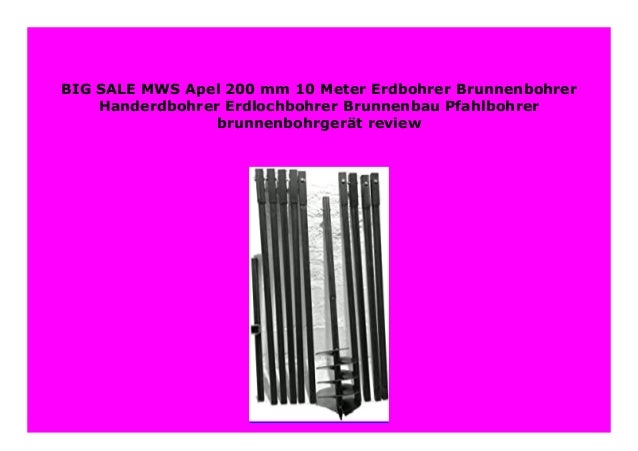 Erdbohrer Erdlochbohrer Brunnenbohrer Brunnenbohrgerät Handerdbohrer 200 mm