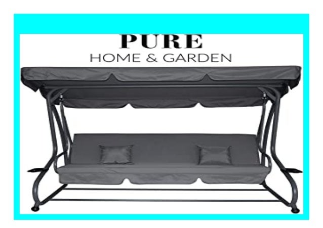 Best Price Pure Home Garden 4 Sitzer XXL Hollywoodschaukel mit Lieg…