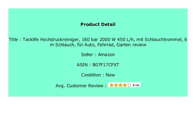 Hot Promo Tacklife Hochdruckreiniger 160 Bar 2000 W 450 L H Mit Sch