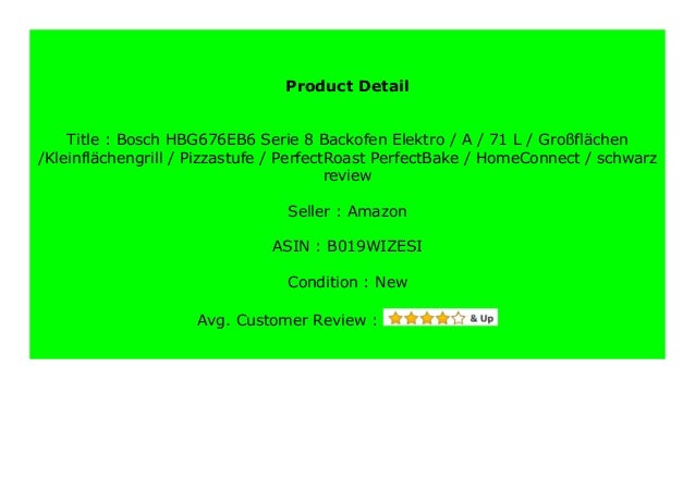 Best Product Bosch Hbg676eb6 Serie 8 Backofen Elektro A 71 L