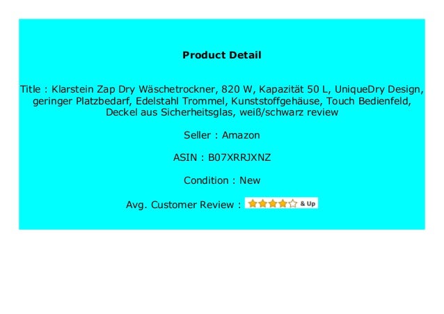 Big Sale Klarstein Zap Dry W Schetrockner 820 W Kapazit T 50 L Un
