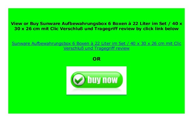 40 x 30 x 26 cm mit Clic-Verschlu/ß und Tragegriff Sunware Aufbewahrungsbox 6 Boxen /à 22 Liter im Set